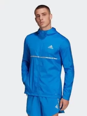 Image of adidas Own The Run Jacket, Blue, Size S, Men