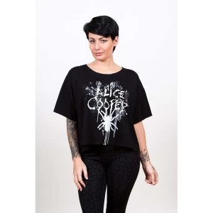 Image of Alice Cooper Spider Splatter Glow Ink Womens Medium T-Shirt - Black