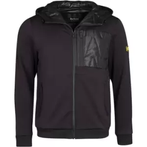 Image of Barbour International Racer Hooded Quilted Sweatshirt - Black