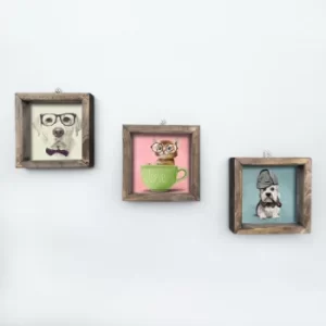 Image of UKZM017 Multicolor Decorative Framed MDF Painting (3 Pieces)