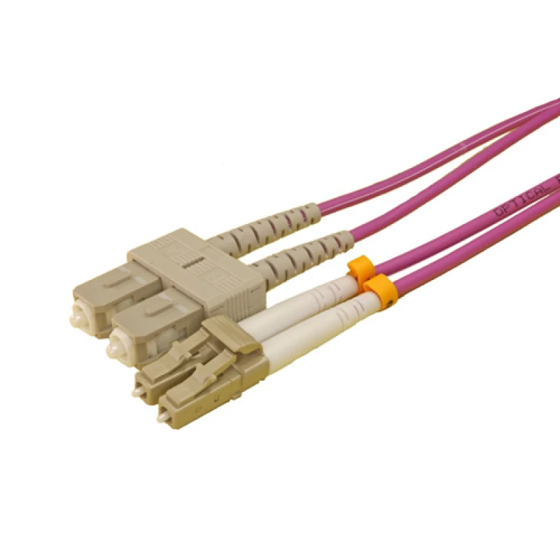 Image of Cablenet 3m OM3 50/125 LC-SC Duplex Violet LSOH Fibre Patch Lead
