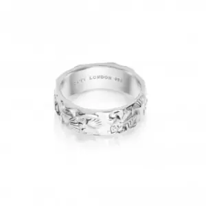 Image of Isla Fossil Band Sterling Silver Ring SSR02_SLV