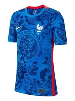 Image of Nike Youth France Home 22/23 S/s Jersey, Navy, Size L