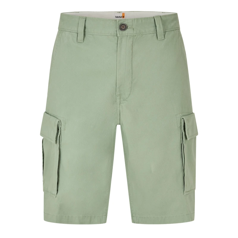 Image of Timberland Mens Twill Cargo Shorts Pro Green Bay male 30