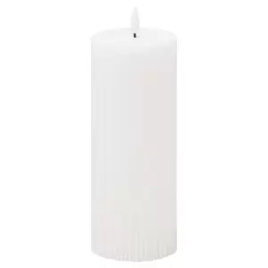 Image of 20cm x 8cm Natural Glow Textured Ribbed LED Candle