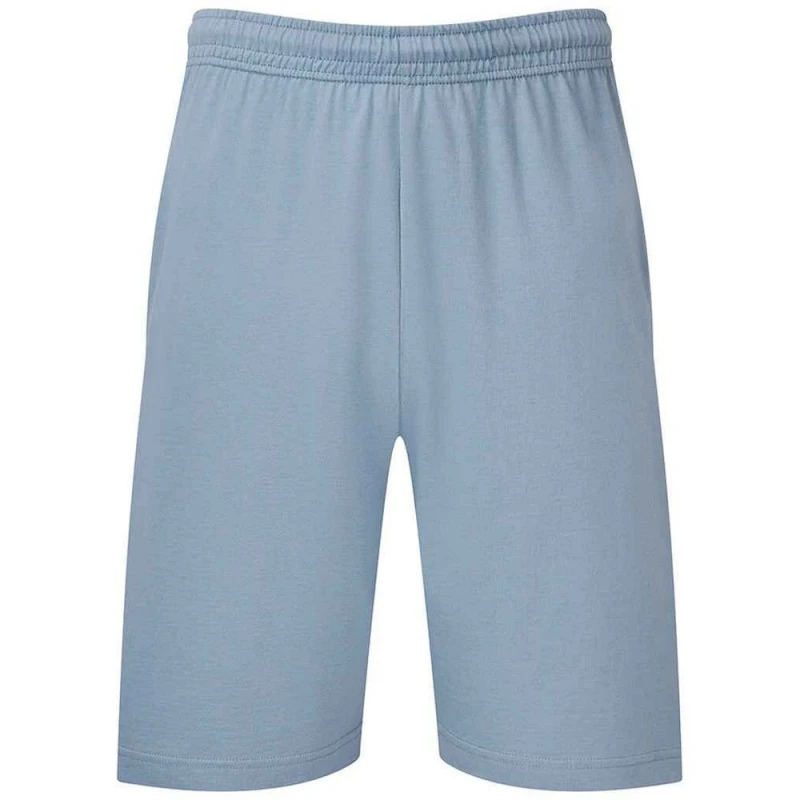 Image of Fruit Of The Loom Fruit of the Loom Men Iconic 195 Jersey Shorts in Blue Size: Small Blue S Male 5063470822638