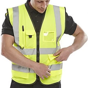 Image of B Seen Executive Waistcoat Hi-Vis Polyester S Yellow