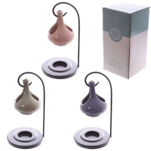 Image of Hanging Teardrop Ceramic Oil Burner with Metal Stand (1 Random Supplied)