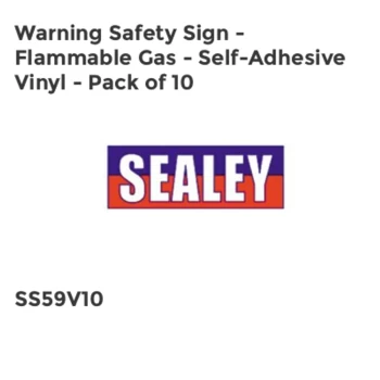 Image of Warning Safety Sign - Flammable Gas - Self-Adhesive Vinyl - Pack of 10
