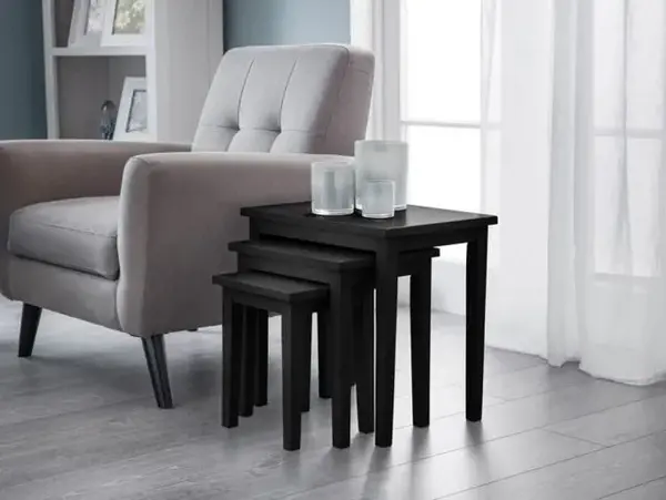 Image of Julian Bowen Cleo Black Wooden Nest of Tables