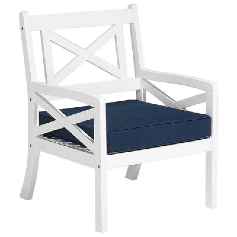 Image of Beliani Garden Chair Baltic Acacia Wood Navy Blue