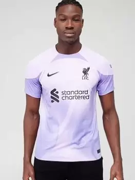 Image of Nike Liverpool Fc Mens 22/23 Home Goalkeeper Short Sleeved Shirt, Purple/Black, Size 2XL, Men