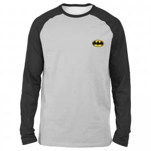 Image of DC Batman Unisex Long Sleeved Raglan T-Shirt - Grey/Black - M
