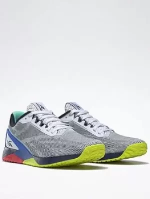 Image of Reebok Nano X1 Grit Shoes, White/Blue, Size 10, Men