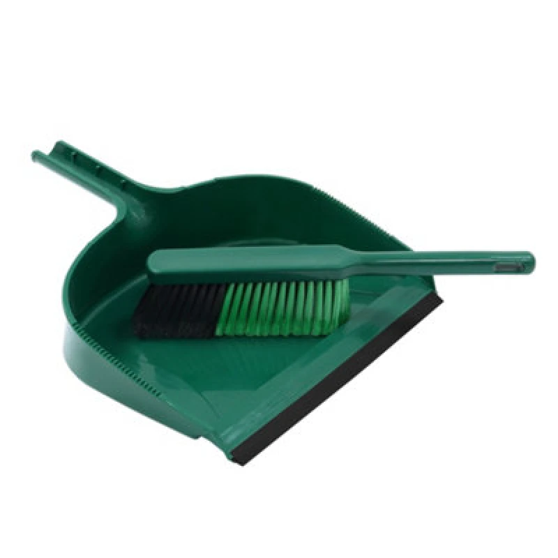 Image of JVL Outdoor Large Dustpan And Brush - Green Green