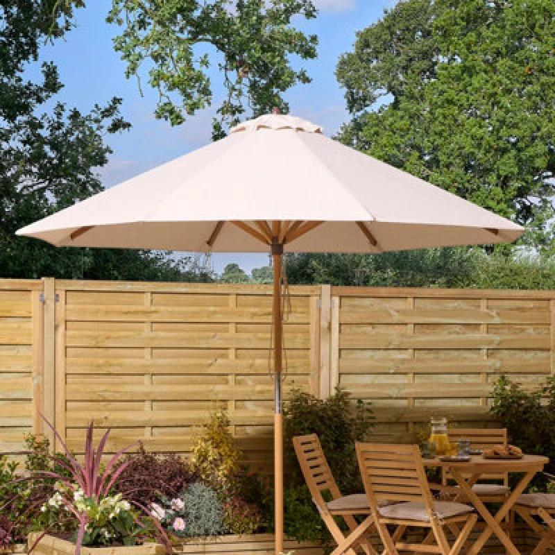 Image of Rowlinson Ashdown Wooden Parasol - 2m, Brown ASHPAR20