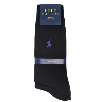 Image of Polo Ralph Lauren 3 Pack Cotton Socks - Black 005