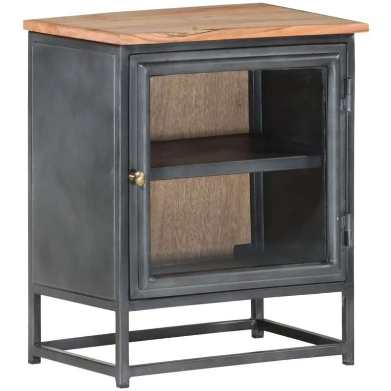 Image of VIDAXL Bedside Cabinet Grey 40x30x50cm Solid Acacia Wood Vidaxl 8720286066546