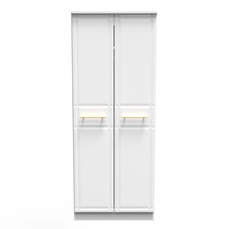 Image of Norfolk 2 Door Wardrobe With Shelf & Hanging Rail In White Ash (Ready Assembled)