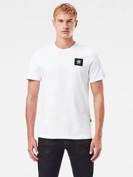 Image of G-Star RAW Badge Logo T-Shirt - White, Size L, Men