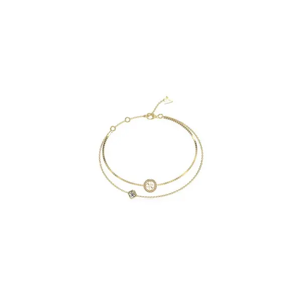Image of Guess Jewellery Ladies Two Layers 4G Bracelet UBB04160YGL