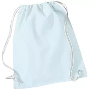 Image of Westford Mill - Cotton Gymsac Bag - 12 Litres (One Size) (Pastel Blue/White)