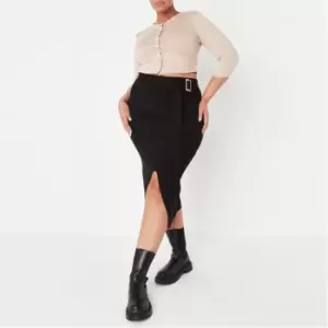 Image of Missguided Knitted Midi Skirt - Black
