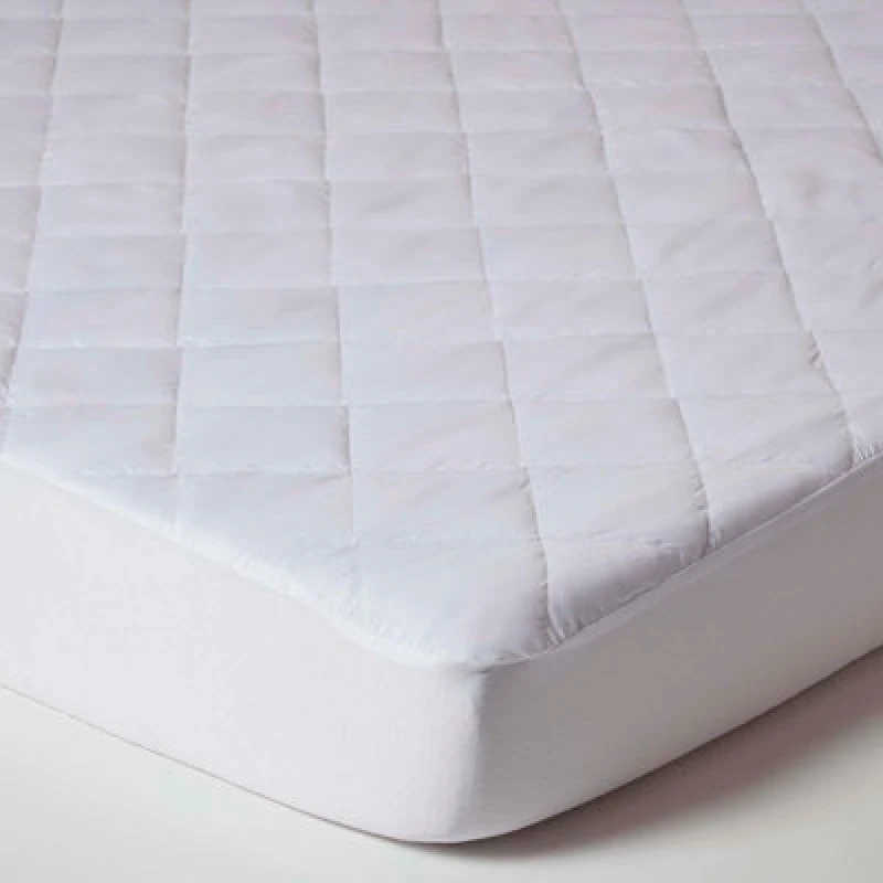 Image of HOMESCAPES Homescapes - Anti Allergy Mattress Protector, Small Double - White MP1151B