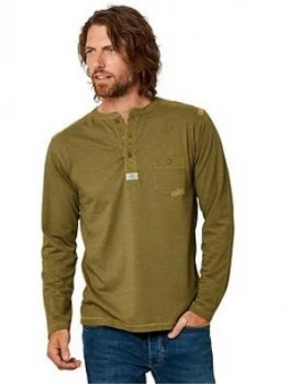 Image of Joe Browns Piston Henley - Olive Size S, Men