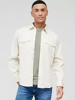 Image of BOSS Nathan_ft Overshirt - White, Size 2XL, Men