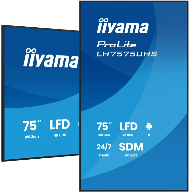 Image of iiyama LH7575UHS-B2AG Signage Display Digital signage flat panel 190.5