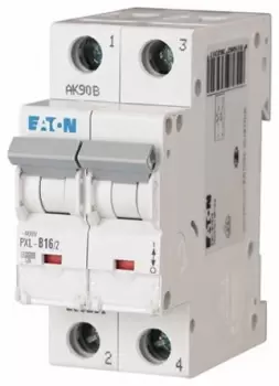 Image of Eaton xPole 16A MCB Mini Circuit Breaker2P Curve B, Breaking Capacity 10 kA