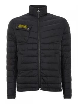 Image of Mens Barbour Chain international quilted baffle jacket Black