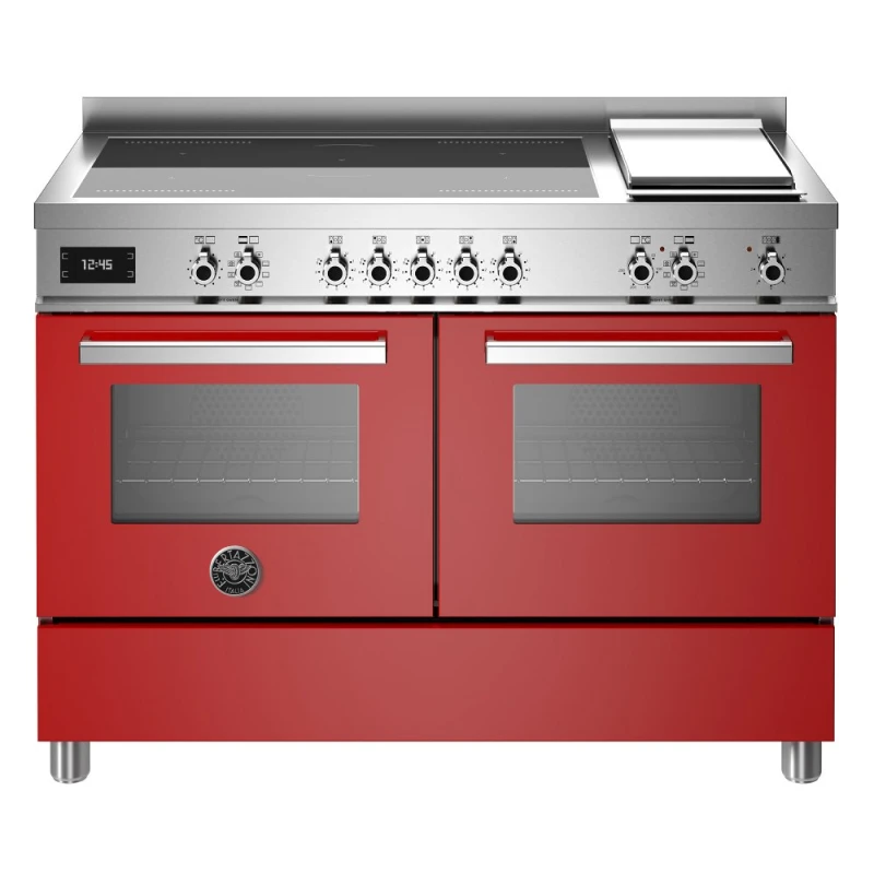 Image of Bertazzoni PRO125I2EROT 120cm Professional Induction Range With Griddle - RED PRO125I2EROT