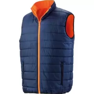 Image of Result Safeguard Mens Reversible Soft Padded Safety Gilet (M) (Fluorescent Orange/Navy)