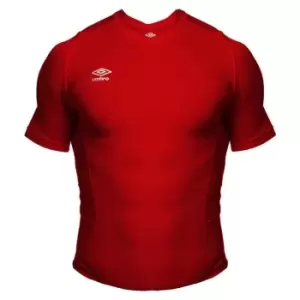Image of Umbro Short Sleeve Crew Base Layer Top Mens - Red
