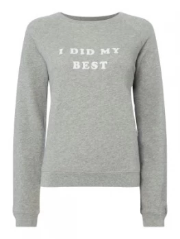 Image of Ban.do Flock Print I Did My Best Sweatshirt Grey