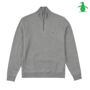Image of Original Penguin quarter Zip Fleece - Grey