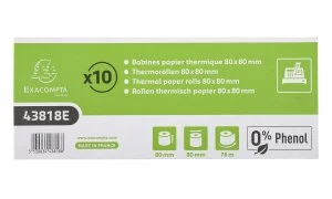 Image of Thermal Rolls Phenol Free 55g 80x80x12mm 76mm PK10