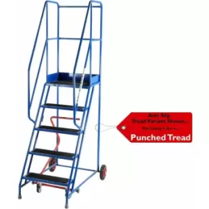 Image of 5 Tread Mobile Warehouse Stairs Punched Steps 2.25m EN131 7 blue Safety Ladder