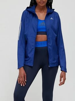 Image of adidas Own The Run Jacket - Dark Blue, Dark Blue, Size S, Women