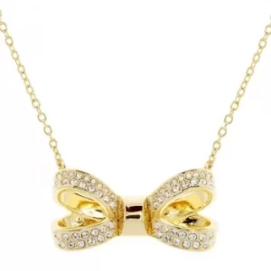 Image of Ted Baker Ladies Gold Plated Olira Opulent Pave Bow Necklace