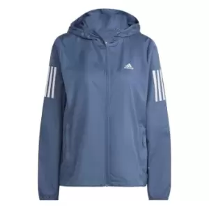 Image of adidas Own the Run Hooded Running Windbreaker Womens - Blue