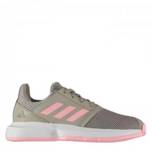Image of adidas CourtJam Junior Trainers - Grey/Pink