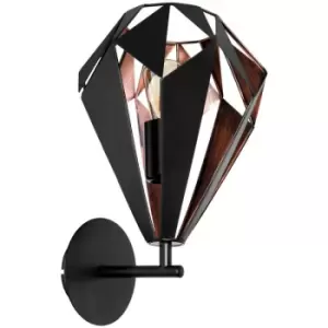 Image of Carlton Wall Light Black, Copper - Eglo