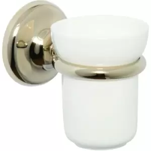 Image of Flexi-Fix Grosvenor Tumbler and Holder, Gold - Croydex