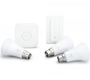 Image of PHILIPS Hue A60 White & Colour Ambience B22 Starter Kit, White
