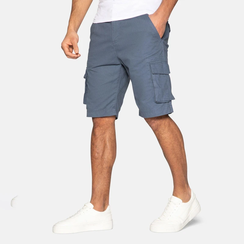 Image of Threadbare Cotton 'Bute' Cargo Shorts Blue