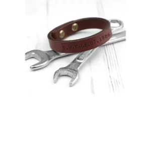 Image of Personalised Brown Leather Bracelet