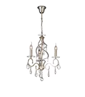 Image of Torino Ceiling Pendant Chandelier 3 Light French Gold, Crystal